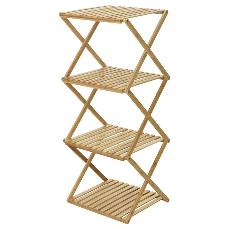 Home&Styling Folding Shelf 4-Tier Bamboo