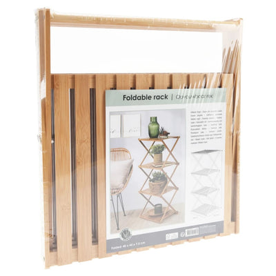 Home&Styling Folding Shelf 4-Tier Bamboo