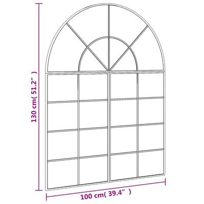 Wall Mirror Black 100x130 cm Arch Iron