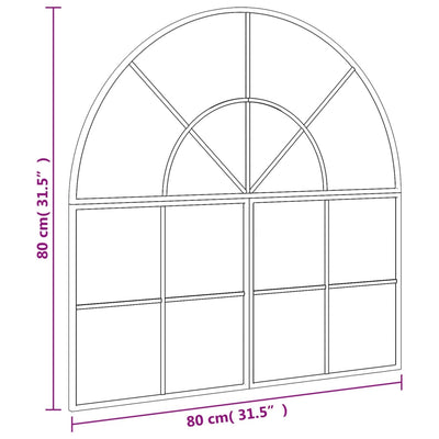 Wall Mirror Black 80x80 cm Arch Iron