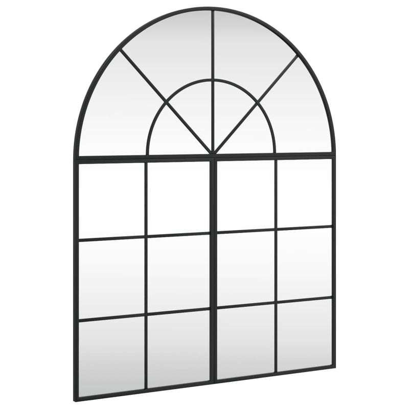 Wall Mirror Black 80x100 cm Arch Iron