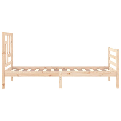 Bed Frame with Headboard Small Single Solid Wood