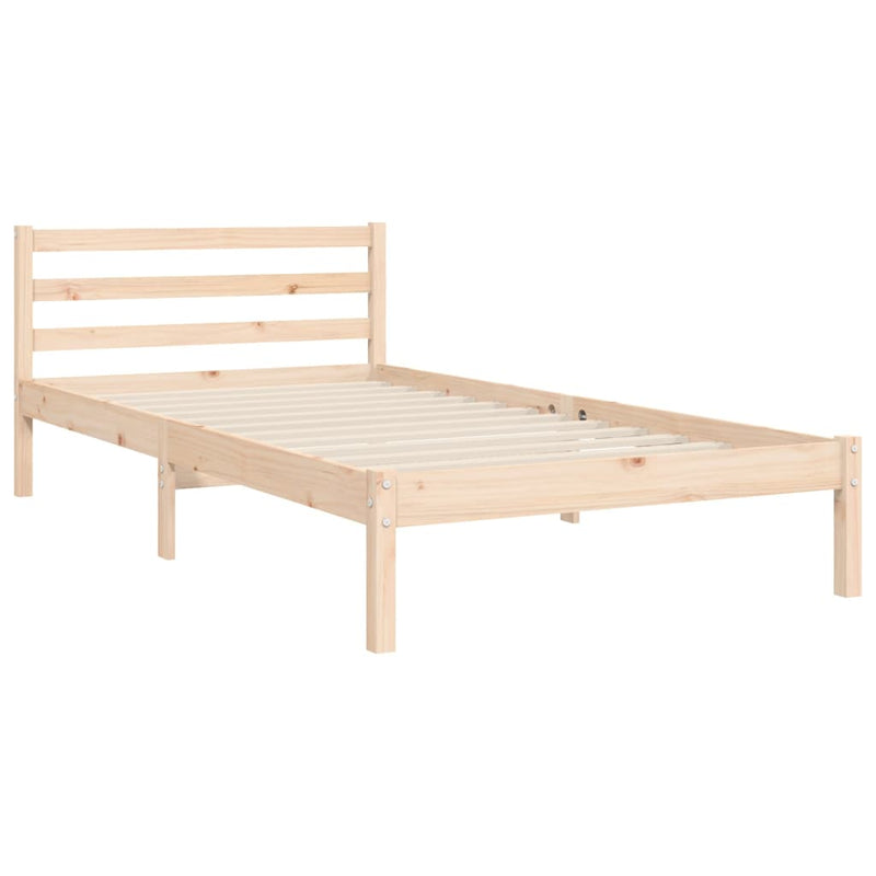 Bed Frame with Headboard Small Single Solid Wood