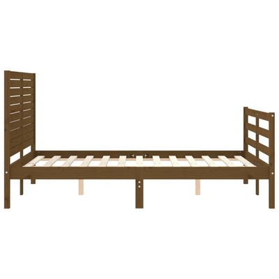 Bed Frame with Headboard Honey Brown 120x200 cm Solid Wood