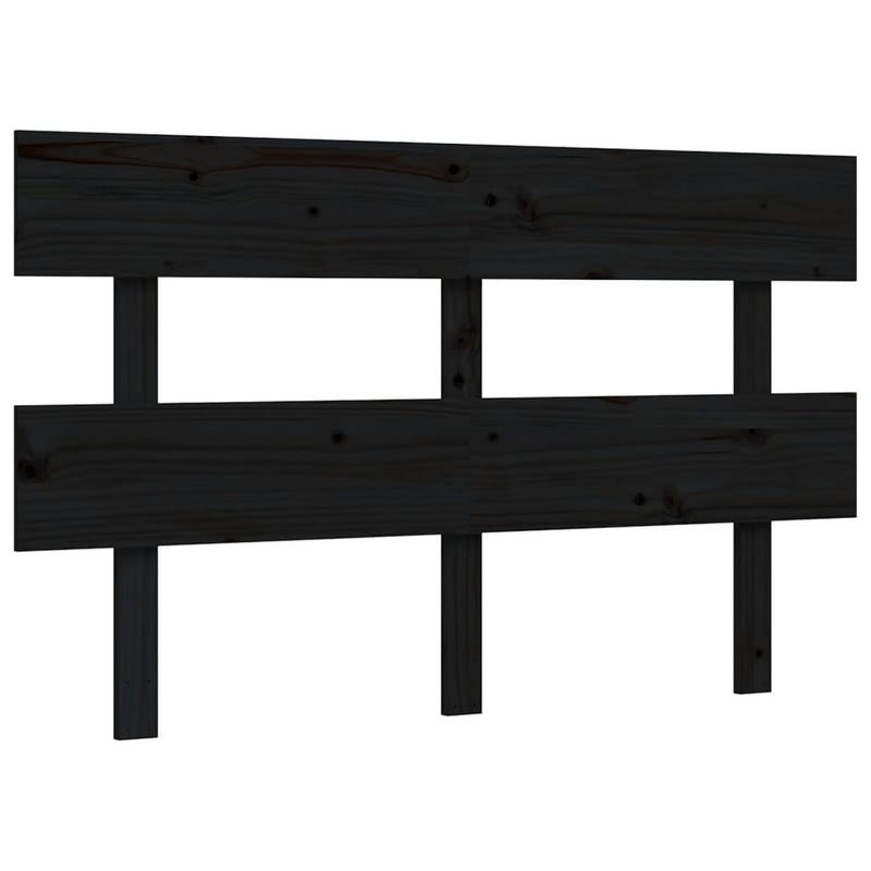 Bed Frame with Headboard Black Small Double Solid Wood