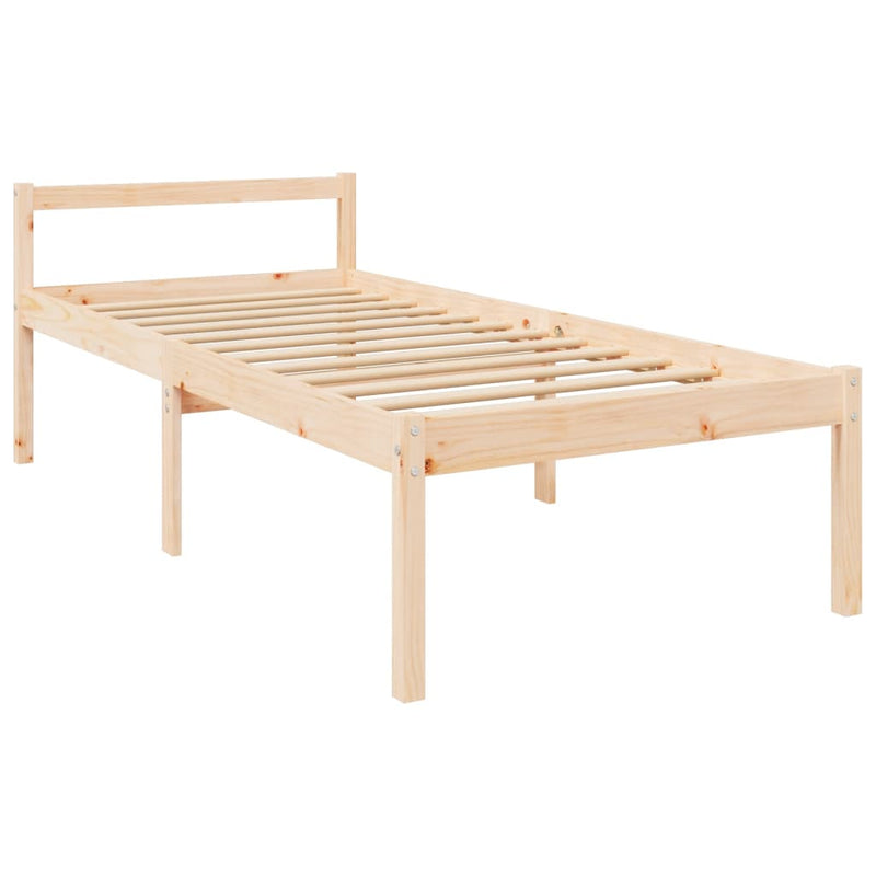 Bed Frame with Headboard 90x200 cm Solid Wood