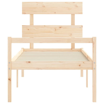 Bed Frame with Headboard 90x200 cm Solid Wood