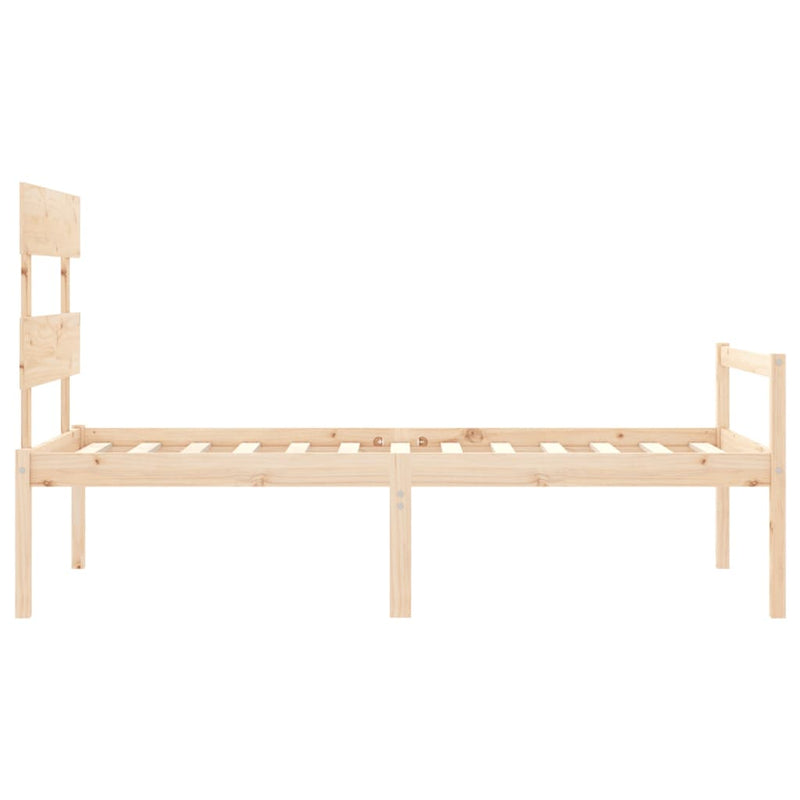 Bed Frame with Headboard 90x200 cm Solid Wood