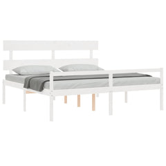 vidaXL Senior Bed without Mattress White 200x200 cm Solid Wood 3