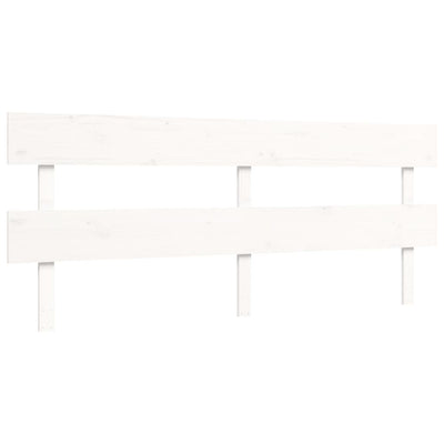 Bed Frame with Headboard White 200x200 cm Solid Wood