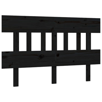 Bed Frame with Headboard Black Small Double Solid Wood