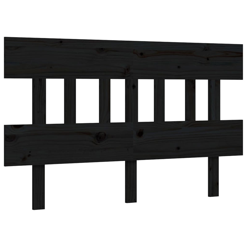 Bed Frame with Headboard Black Small Double Solid Wood