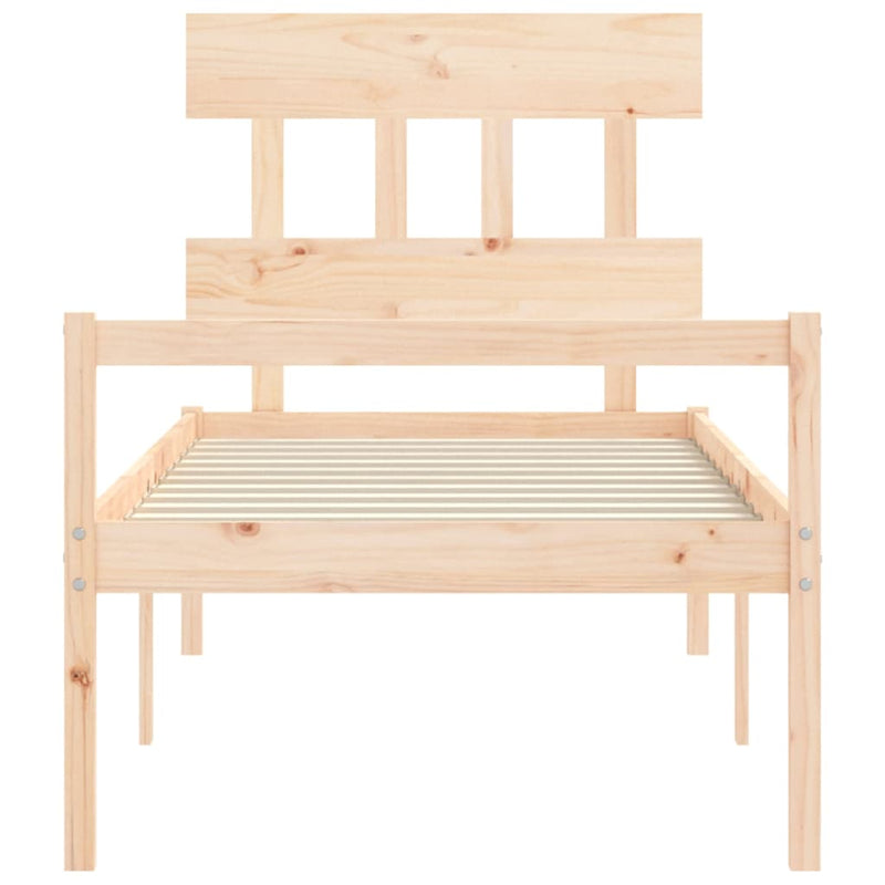 Bed Frame with Headboard 90x200 cm Solid Wood