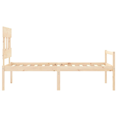 Bed Frame with Headboard 90x200 cm Solid Wood