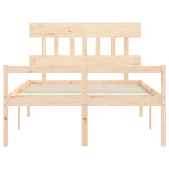 Senior Bed without Mattress Solid Wood High Length 200 cm Natural 120 cm