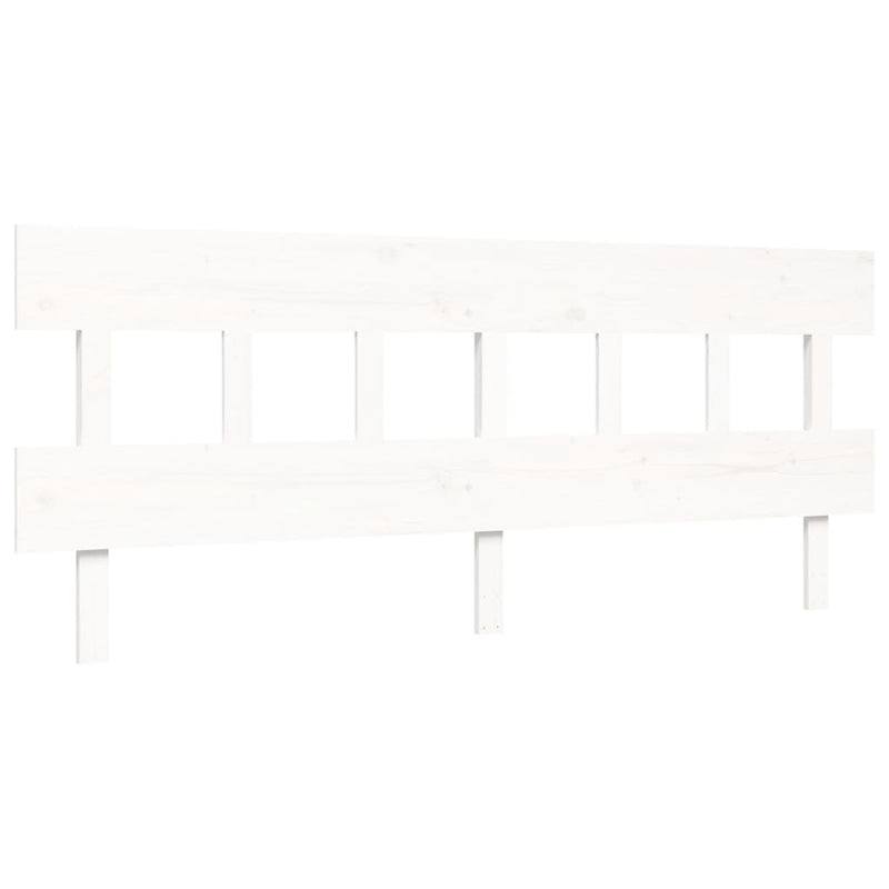 Bed Frame with Headboard White 200x200 cm Solid Wood