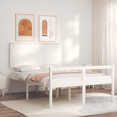 vidaXL Senior Bed without Mattress White Small Double Solid Wood 1
