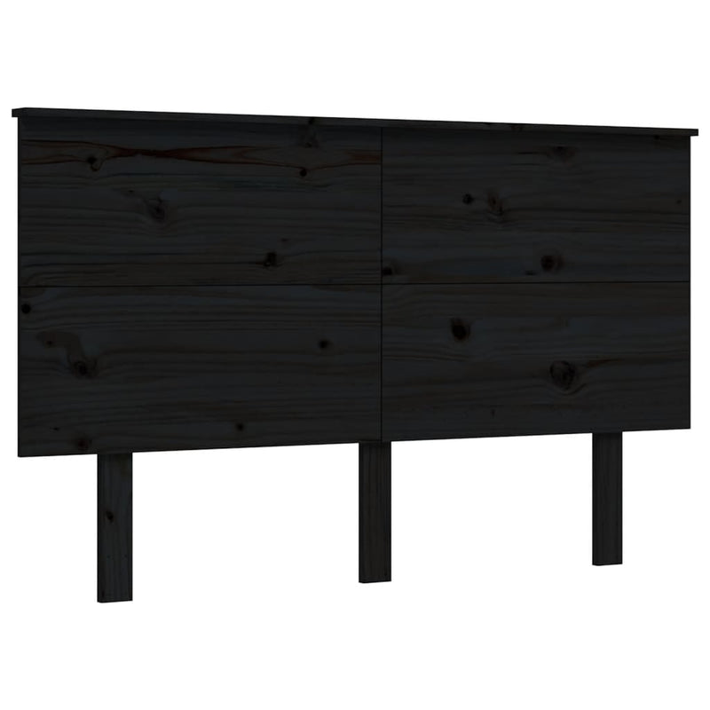 Bed Frame with Headboard Black Small Double Solid Wood