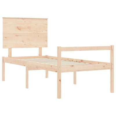 Bed Frame with Headboard 90x200 cm Solid Wood