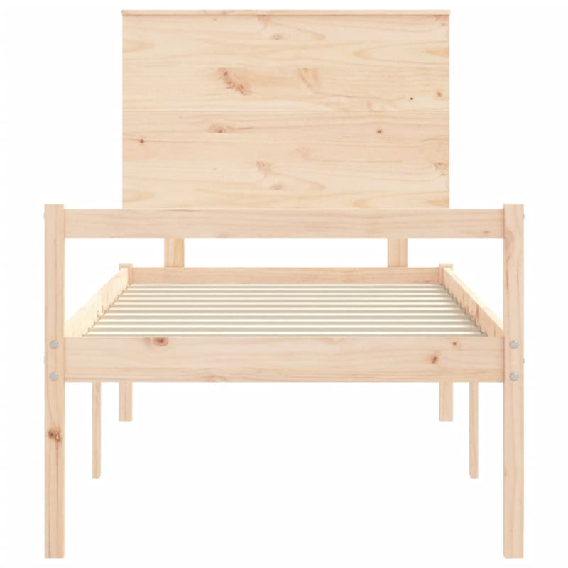 Bed Frame with Headboard 90x200 cm Solid Wood