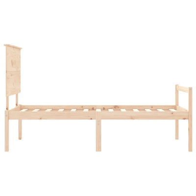 Bed Frame with Headboard 90x200 cm Solid Wood