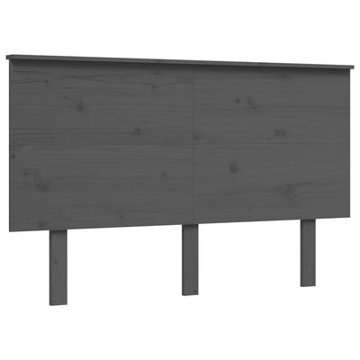 Bed Frame with Headboard Grey 140x200 cm Solid Wood