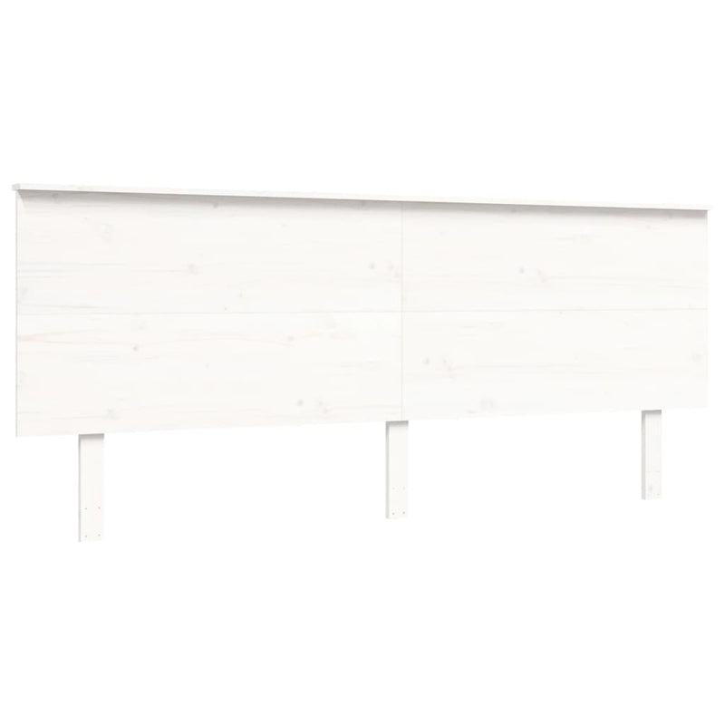 Bed Frame with Headboard White 200x200 cm Solid Wood