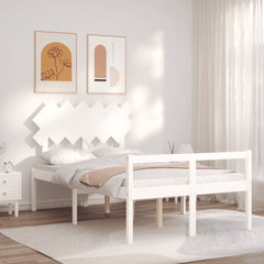 Senior Bed without Mattress Solid Wood Length 190 cm White 135 cm