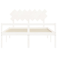 Senior Bed without Mattress Solid Wood Length 190 cm White 140 cm