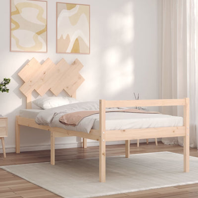 Bed Frame with Headboard 90x200 cm Solid Wood