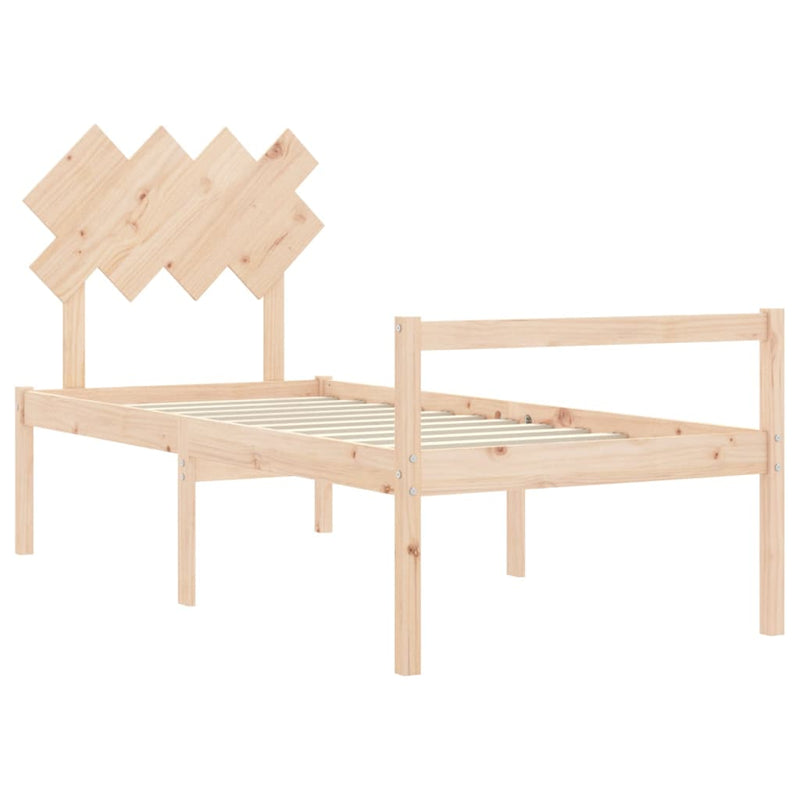 Bed Frame with Headboard 90x200 cm Solid Wood