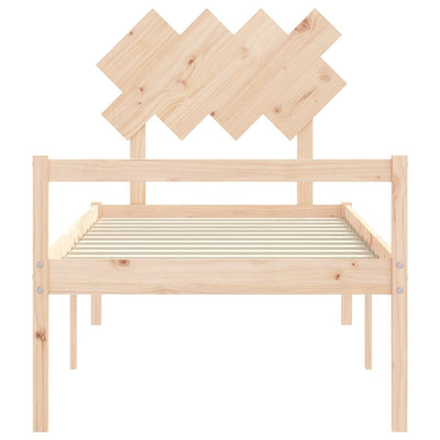 Bed Frame with Headboard 90x200 cm Solid Wood