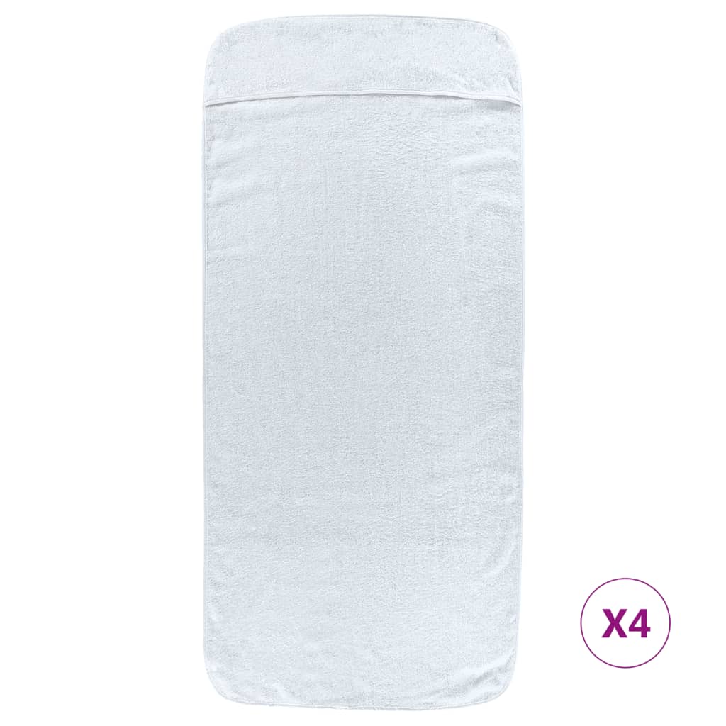vidaXL Beach Towels 4 pcs White 60x135 cm Fabric 400 GSM 3