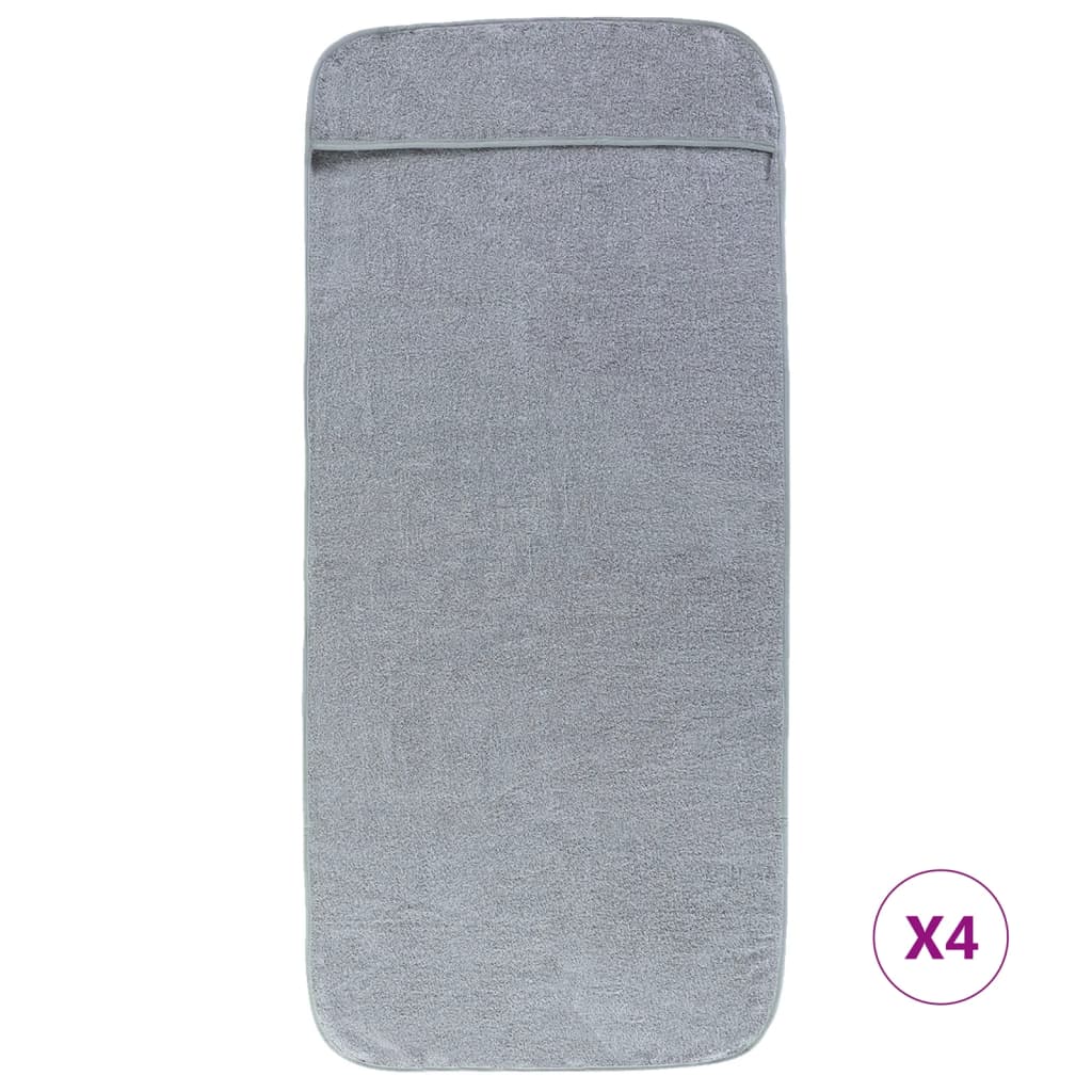 vidaXL Beach Towels 4 pcs Grey 60x135 cm Fabric 400 GSM 3