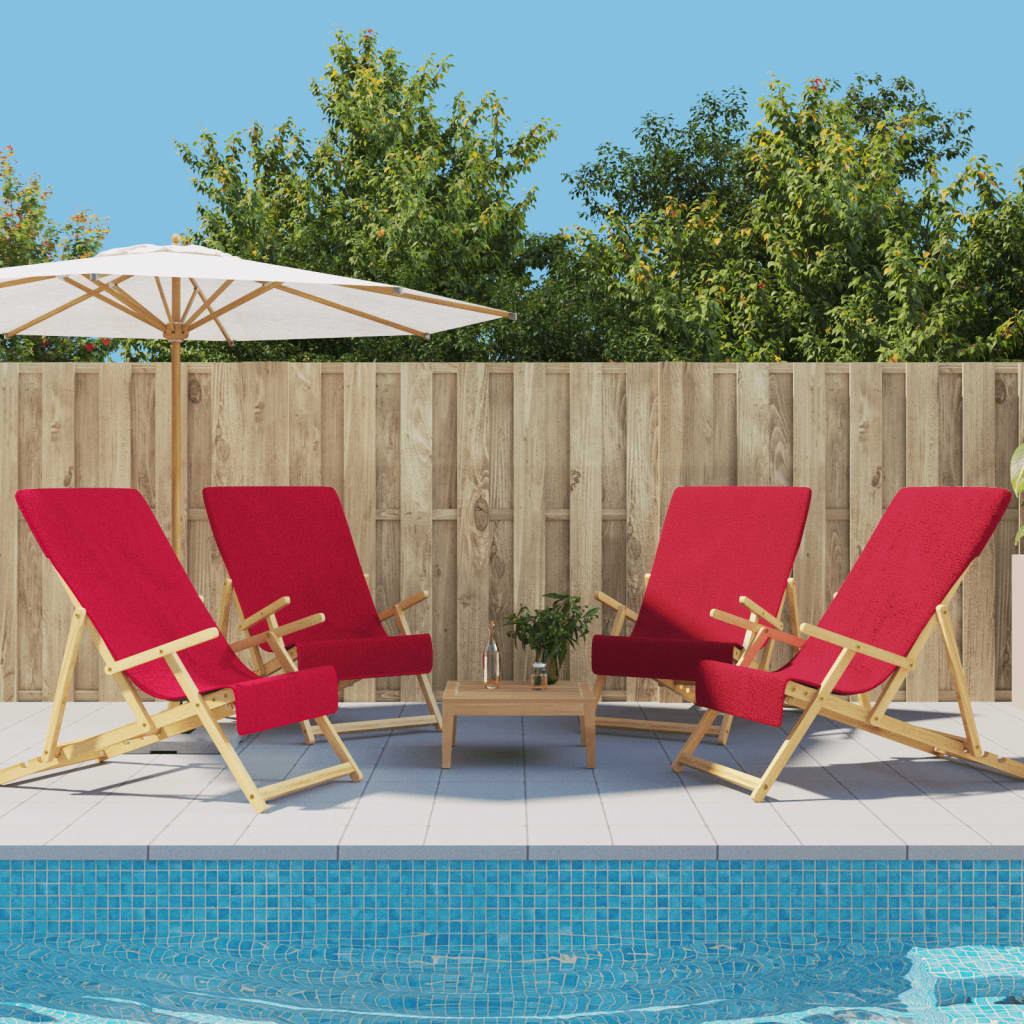 vidaXL Beach Towels 4 pcs Burgundy 60x135 cm Fabric 400 GSM 1