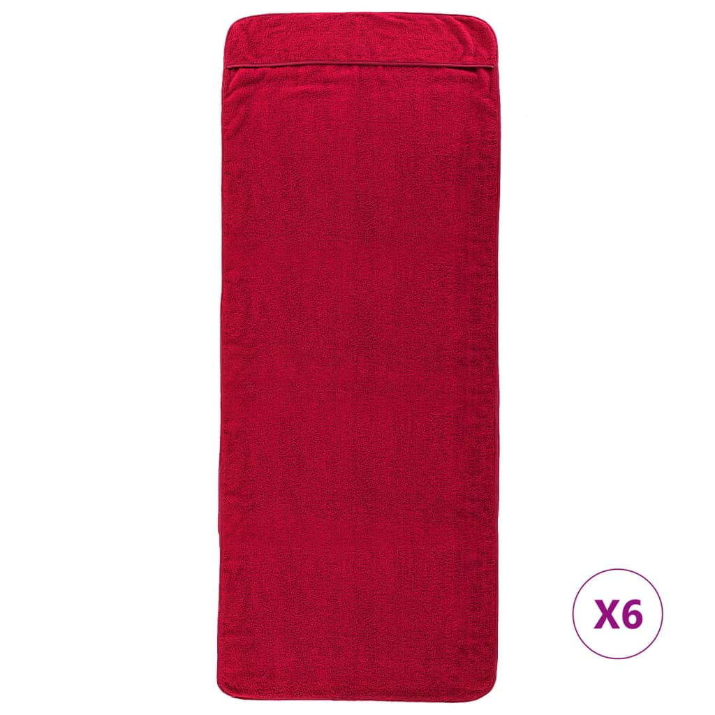 vidaXL Beach Towels 6 pcs Burgundy 60x135 cm Fabric 400 GSM 3