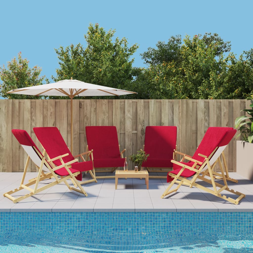 vidaXL Beach Towels 6 pcs Burgundy 60x135 cm Fabric 400 GSM 1