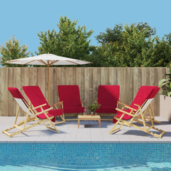 vidaXL Beach Towels 6 pcs Burgundy 60x135 cm Fabric 400 GSM 1