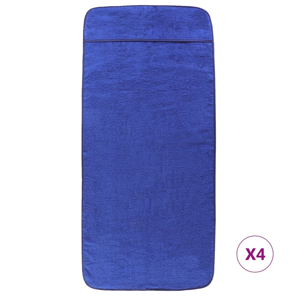 vidaXL Beach Towels 4 pcs Royal Blue 60x135 cm Fabric 400 GSM 3
