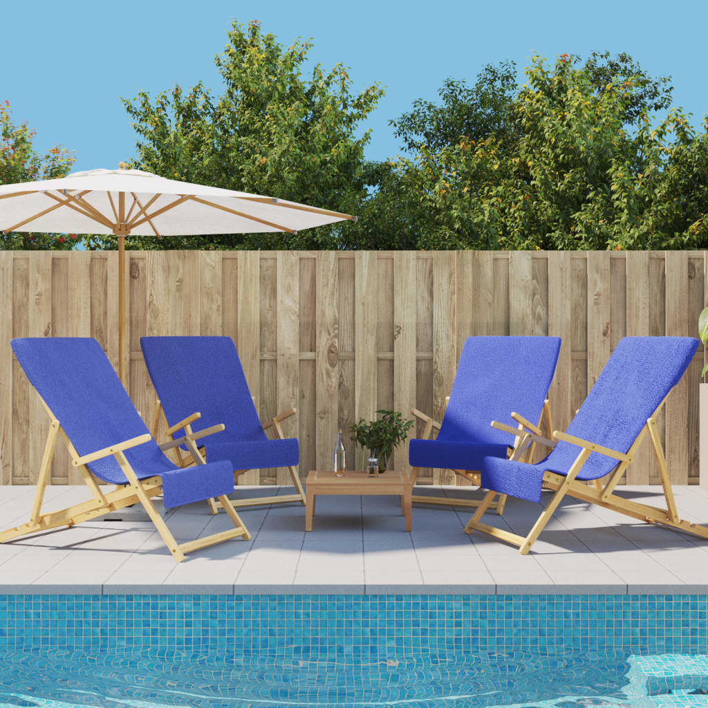 vidaXL Beach Towels 4 pcs Royal Blue 60x135 cm Fabric 400 GSM 1