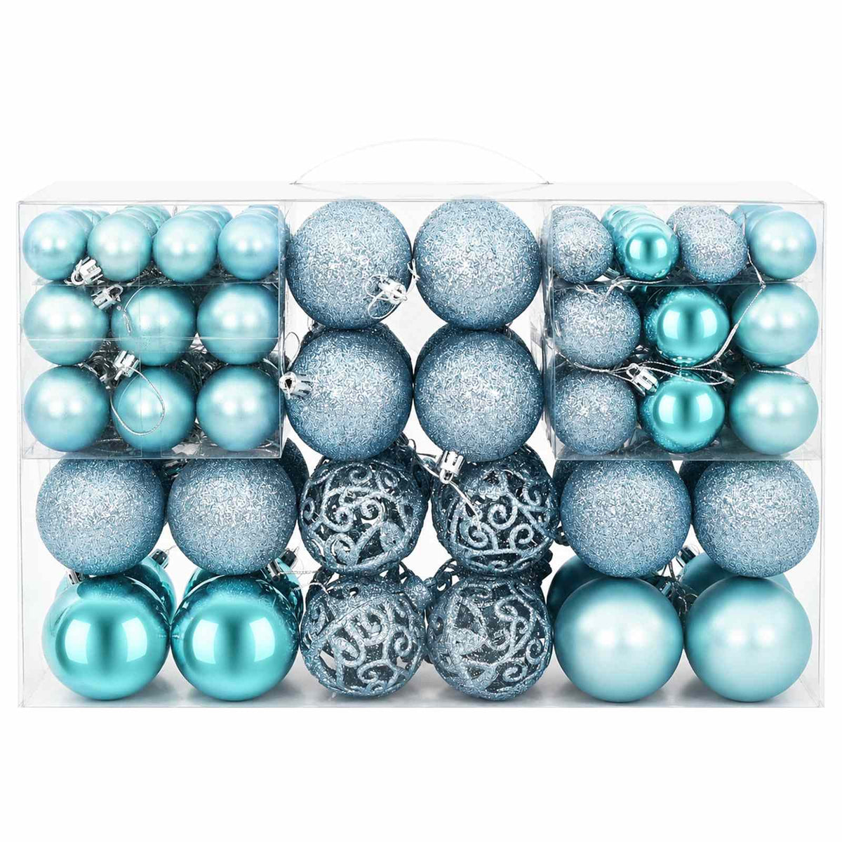 vidaXL Christmas Baubles 100 pcs Turquoise 3 / 4 / 6 cm 2