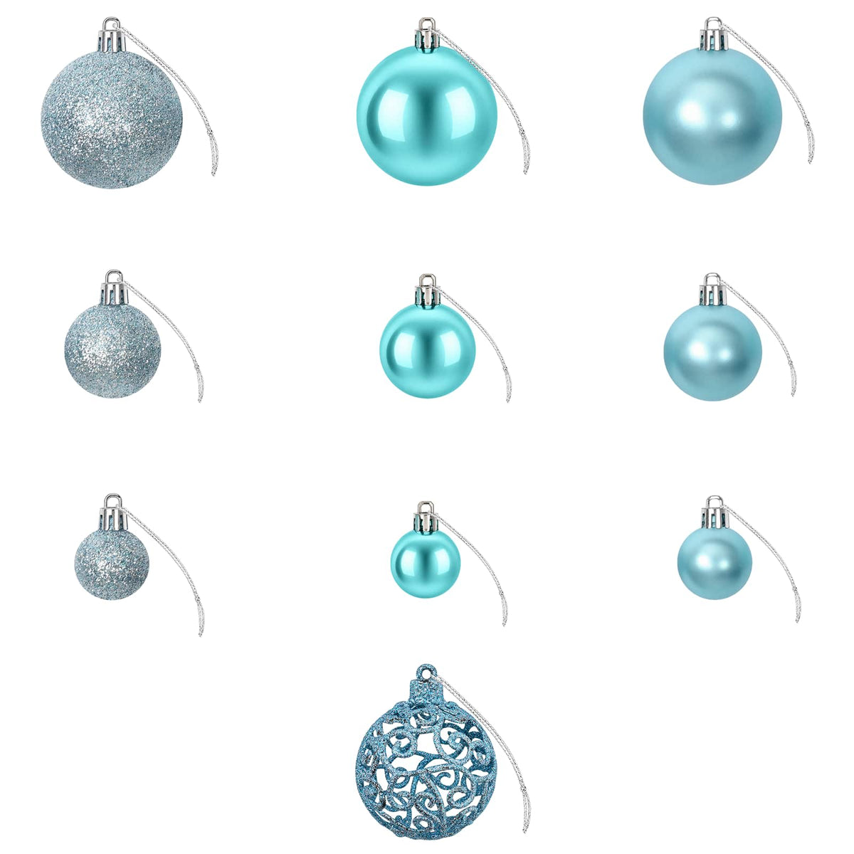 vidaXL Christmas Baubles 100 pcs Turquoise 3 / 4 / 6 cm 3