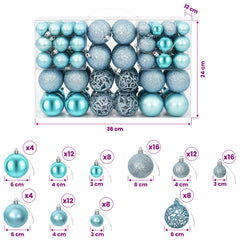 vidaXL Christmas Baubles 100 pcs Turquoise 3 / 4 / 6 cm 5