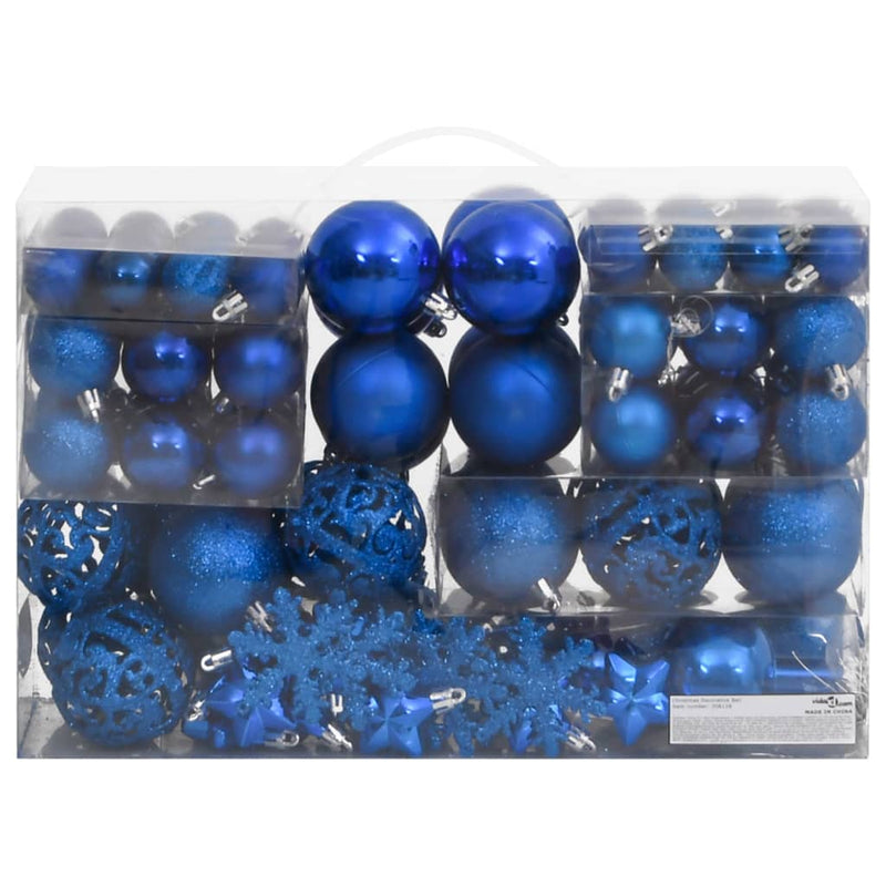 Juego de 111 bolas navideñas de poliestireno azul