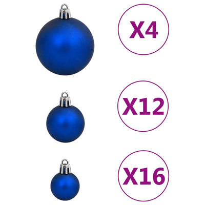 Juego de 111 bolas navideñas de poliestireno azul