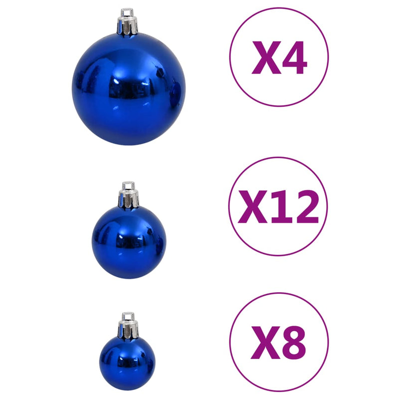 Juego de 111 bolas navideñas de poliestireno azul