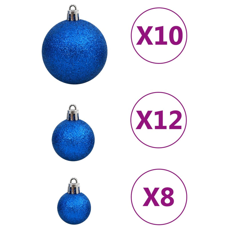 Juego de 111 bolas navideñas de poliestireno azul