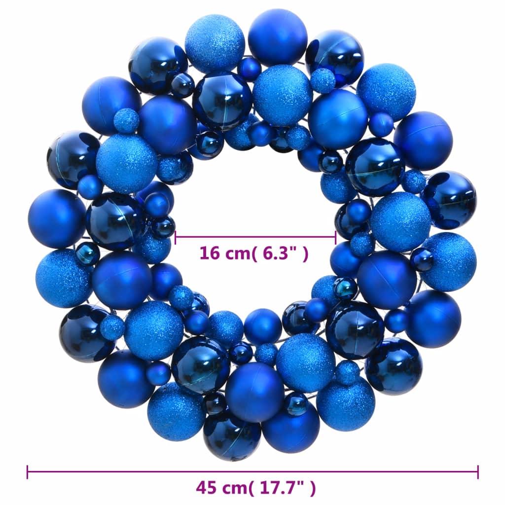 vidaXL Christmas Wreath Blue 45 cm Polystyrene 4