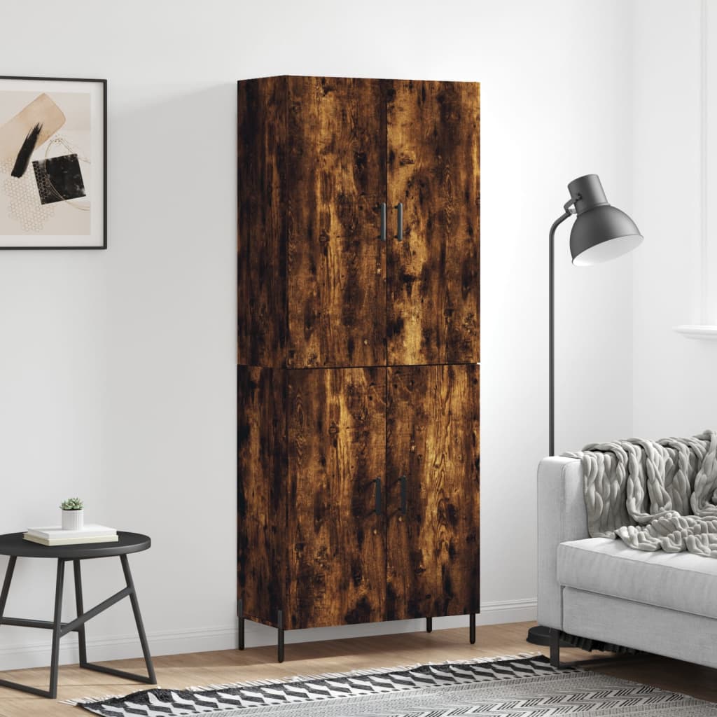 Highboard 69.5x34x180 cm Engineered Wood 2 Doors Smoked oak