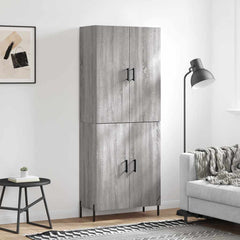 Highboard 69.5x34x180 cm Engineered Wood 2 Doors Grey sonoma
